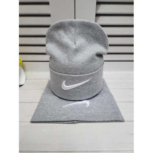 Комплект шапка+снуд Nike серый, осень.