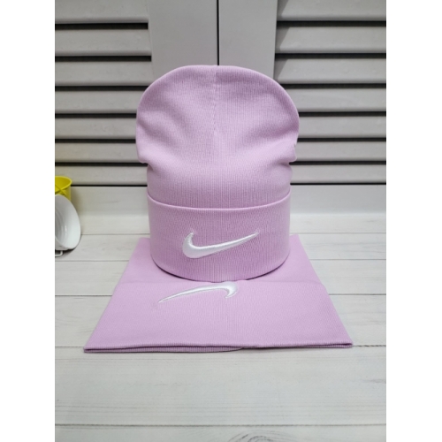 Комплект шапка+снуд Nike лиловый, осень.