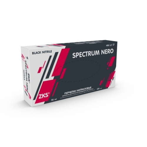 Перчатки нитриловые черные ZKS Spectrum Nero XS, 100 шт.
