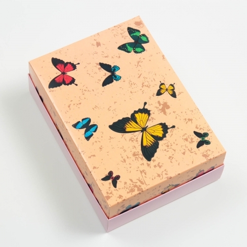 Коробка подарочная сборная "Бабочки" , 21 х 15 х 7 см