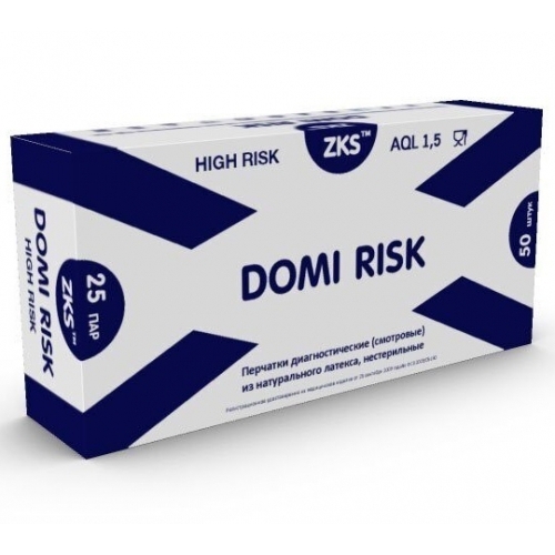 Перчатки латексные сверхпрочные хай риск ZKS High Risk Domi Risk S, 50 шт.